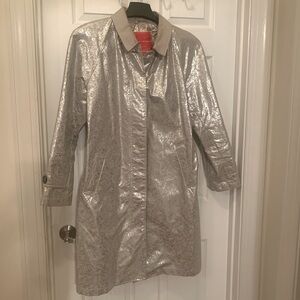 Isaac Mizrahi for Target silver metallic trench coat size XL